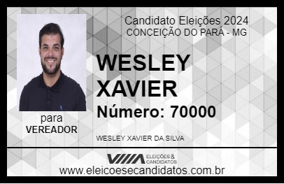 Candidato WESLEY XAVIER  2024 - CONCEIÇÃO DO PARÁ - Eleições