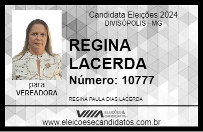 Candidato REGINA LACERDA 2024 - DIVISÓPOLIS - Eleições