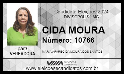 Candidato CIDA MOURA 2024 - DIVISÓPOLIS - Eleições