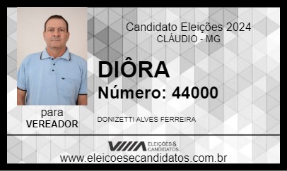 Candidato DIÔRA 2024 - CLÁUDIO - Eleições