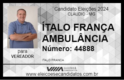 Candidato ÍTALO FRANÇA AMBULÂNCIA 2024 - CLÁUDIO - Eleições