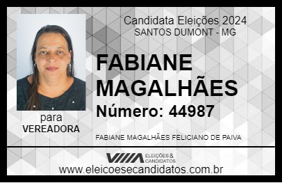 Candidato FABIANE MAGALHÃES 2024 - SANTOS DUMONT - Eleições