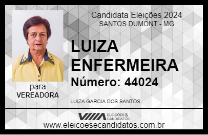 Candidato LUIZA ENFERMEIRA 2024 - SANTOS DUMONT - Eleições