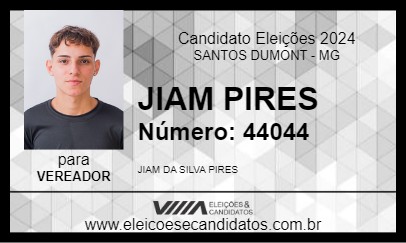 Candidato JIAM PIRES 2024 - SANTOS DUMONT - Eleições