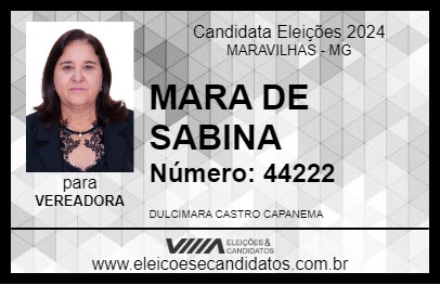 Candidato MARA DE SABINA 2024 - MARAVILHAS - Eleições