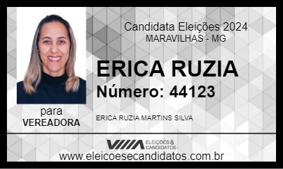 Candidato ERICA RUZIA 2024 - MARAVILHAS - Eleições