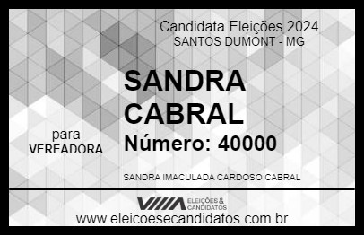 Candidato SANDRA CABRAL 2024 - SANTOS DUMONT - Eleições