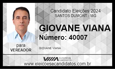 Candidato GIOVANE VIANA 2024 - SANTOS DUMONT - Eleições