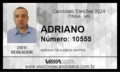 Candidato ADRIANO DE TAQUARAL 2024 - ITINGA - Eleições