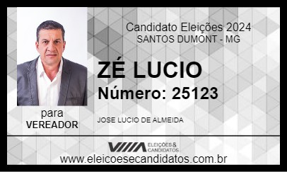 Candidato ZÉ LUCIO 2024 - SANTOS DUMONT - Eleições