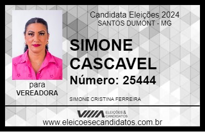 Candidato SIMONE CASCAVEL 2024 - SANTOS DUMONT - Eleições