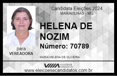 Candidato HELENA DE NOZIM 2024 - MARAVILHAS - Eleições