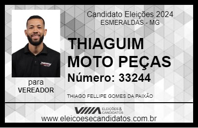 Candidato THIAGUIM MOTO PEÇAS 2024 - ESMERALDAS - Eleições