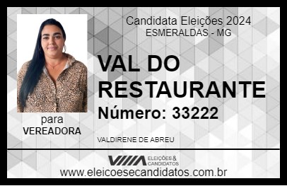 Candidato VAL DO RESTAURANTE 2024 - ESMERALDAS - Eleições