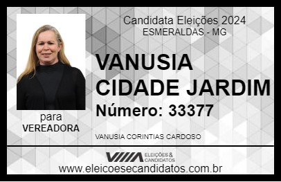 Candidato VANUSIA CIDADE JARDIM 2024 - ESMERALDAS - Eleições