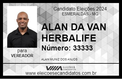 Candidato ALAN DA VAN HERBALIFE 2024 - ESMERALDAS - Eleições