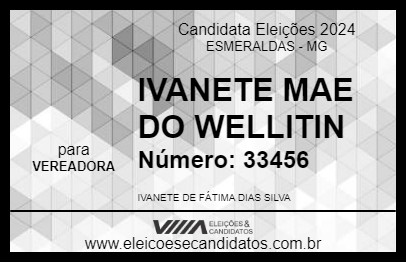 Candidato IVANETE MAE DO WELLITIN 2024 - ESMERALDAS - Eleições