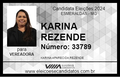 Candidato KARINA REZENDE 2024 - ESMERALDAS - Eleições