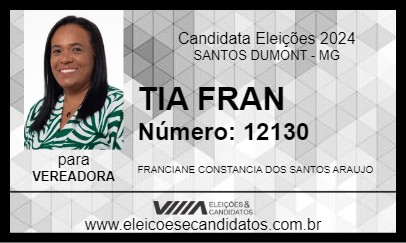 Candidato TIA FRAN 2024 - SANTOS DUMONT - Eleições