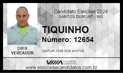 Candidato TIQUINHO 2024 - SANTOS DUMONT - Eleições