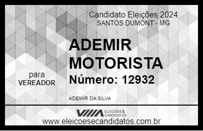 Candidato ADEMIR MOTORISTA 2024 - SANTOS DUMONT - Eleições