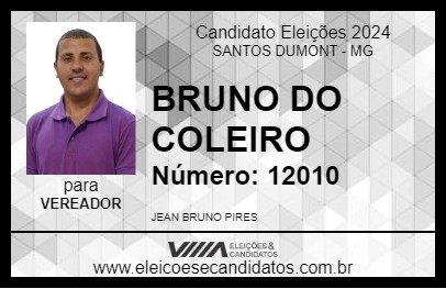 Candidato BRUNO DO COLEIRO 2024 - SANTOS DUMONT - Eleições