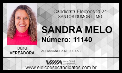 Candidato SANDRA MELO 2024 - SANTOS DUMONT - Eleições