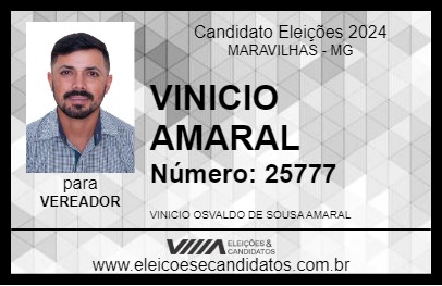 Candidato VINICIO AMARAL 2024 - MARAVILHAS - Eleições