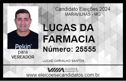 Candidato LUCAS DA FARMACIA 2024 - MARAVILHAS - Eleições