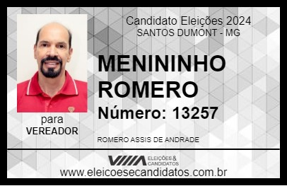 Candidato MENININHO ROMERO 2024 - SANTOS DUMONT - Eleições