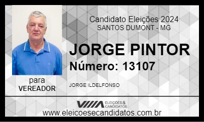 Candidato JORGE PINTOR 2024 - SANTOS DUMONT - Eleições