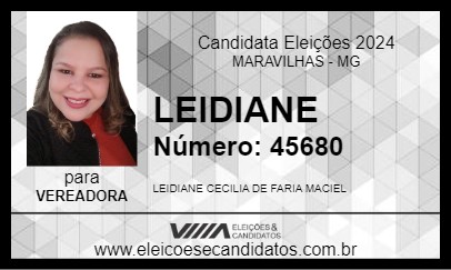 Candidato LEIDIANE 2024 - MARAVILHAS - Eleições