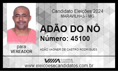 Candidato ADÃO DO NÔ 2024 - MARAVILHAS - Eleições