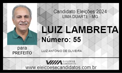 Candidato LUIZ LAMBRETA 2024 - LIMA DUARTE - Eleições