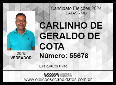 Candidato CARLINHO DE GERALDO DE COTA 2024 - DATAS - Eleições