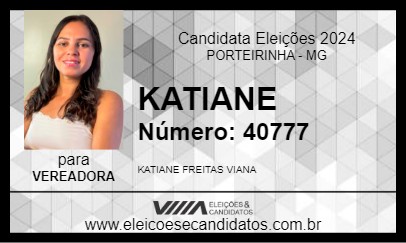 Candidato KATIANE 2024 - PORTEIRINHA - Eleições