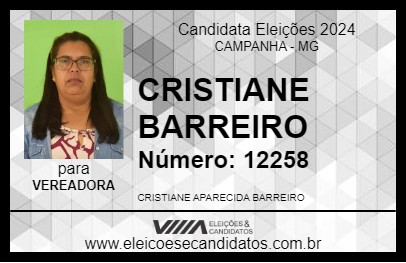 Candidato CRISTIANE BARREIRO 2024 - CAMPANHA - Eleições