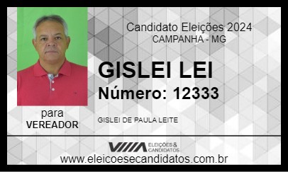 Candidato GISLEI LEI 2024 - CAMPANHA - Eleições