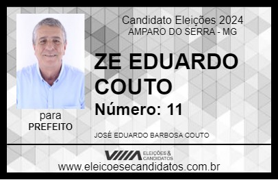 Candidato ZE EDUARDO COUTO 2024 - AMPARO DO SERRA - Eleições