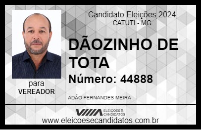 Candidato DÃOZINHO DE TOTA 2024 - CATUTI - Eleições