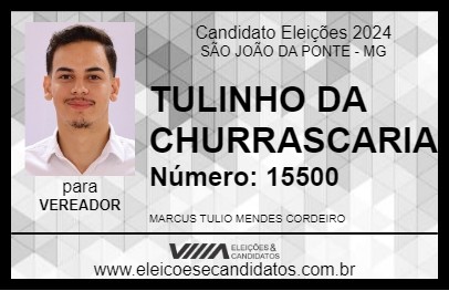 Candidato TULINHO DA CHURRASCARIA 2024 - SÃO JOÃO DA PONTE - Eleições