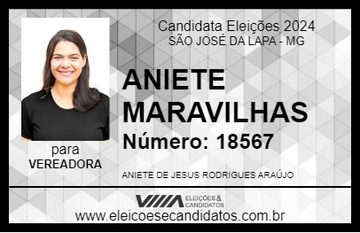 Candidato ANIETE MARAVILHAS 2024 - SÃO JOSÉ DA LAPA - Eleições