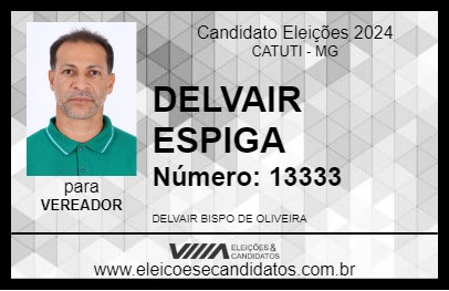 Candidato DELVAIR  ESPIGA 2024 - CATUTI - Eleições