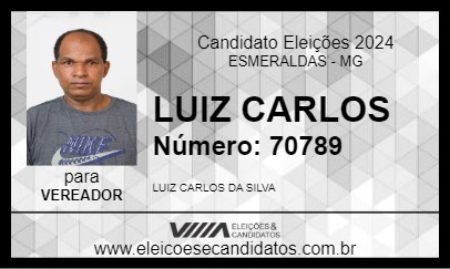 Candidato LUIZ CARLOS 2024 - ESMERALDAS - Eleições