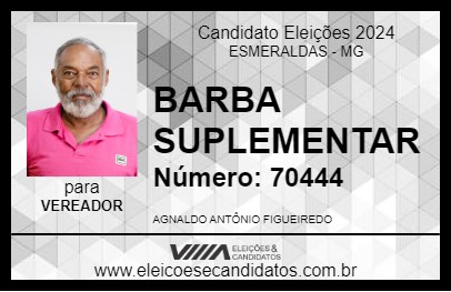 Candidato BARBA DO ÔNIBUS SUPLEMENTAR 2024 - ESMERALDAS - Eleições