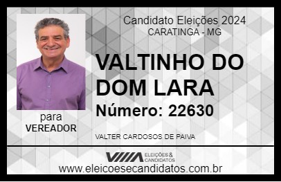 Candidato VALTINHO 2024 - CARATINGA - Eleições