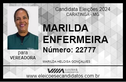 Candidato MARILDA ENFERMEIRA 2024 - CARATINGA - Eleições