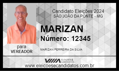 Candidato MARIZAN 2024 - SÃO JOÃO DA PONTE - Eleições