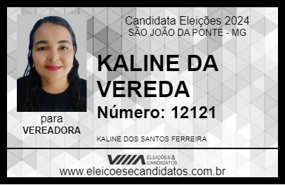 Candidato KALINE DA VEREDA 2024 - SÃO JOÃO DA PONTE - Eleições