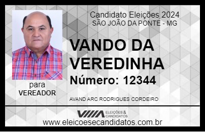 Candidato VANDO DA VEREDINHA 2024 - SÃO JOÃO DA PONTE - Eleições